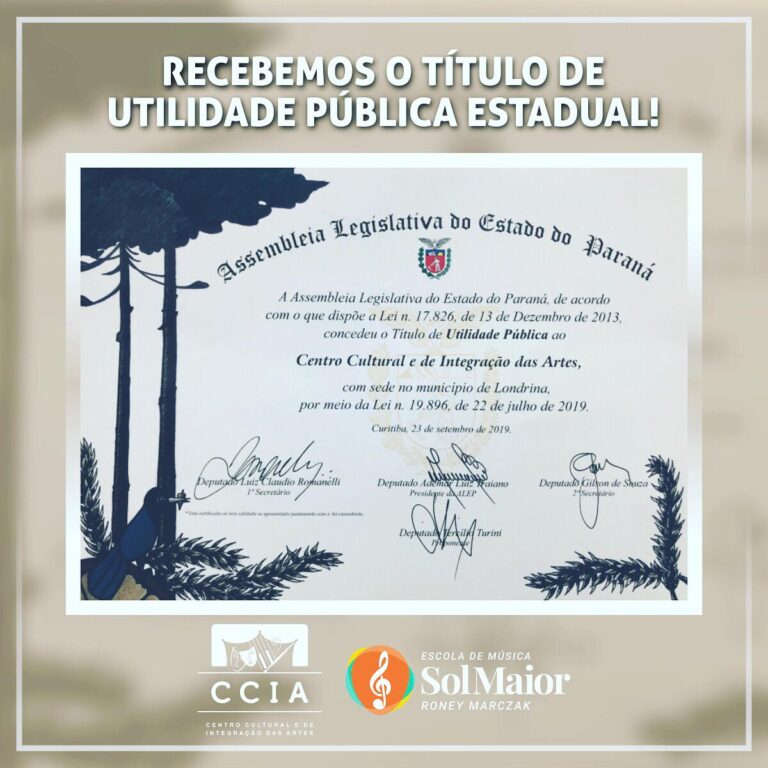 Titulo de Utilidade Publica Centro Cultural e de Integração das Artes